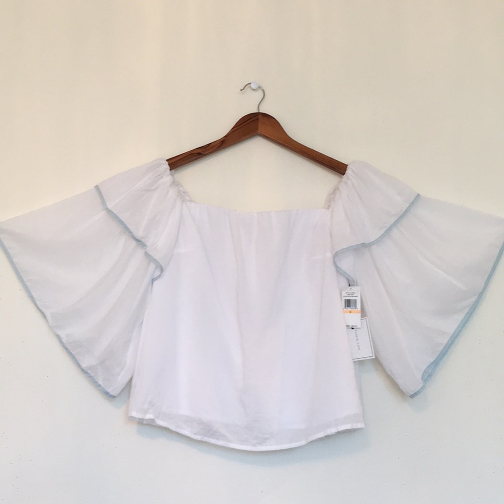 NWT 1. State High Tide Off-Shoulder Ruffle Top - Picture 2 of 7